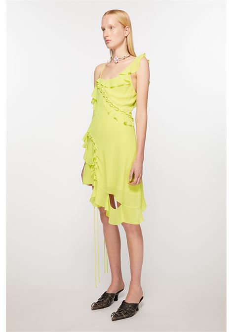 vestito con rouche donna giallo in poliestere ACNE STUDIOS | A20643CYI